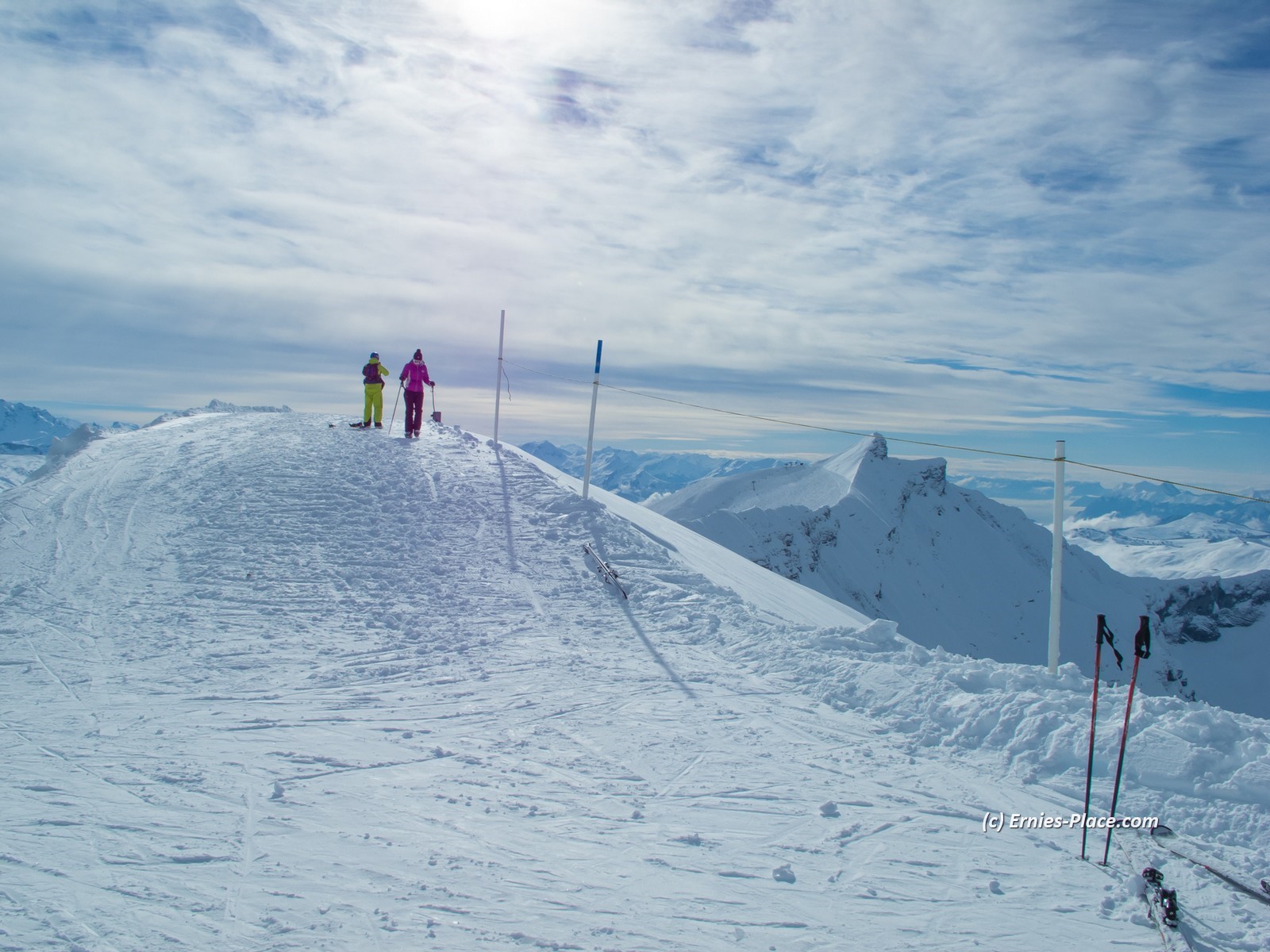 Looking over towards Aiguille Croche from the top of Veleray drag lift Les Contamines-Montjoie 