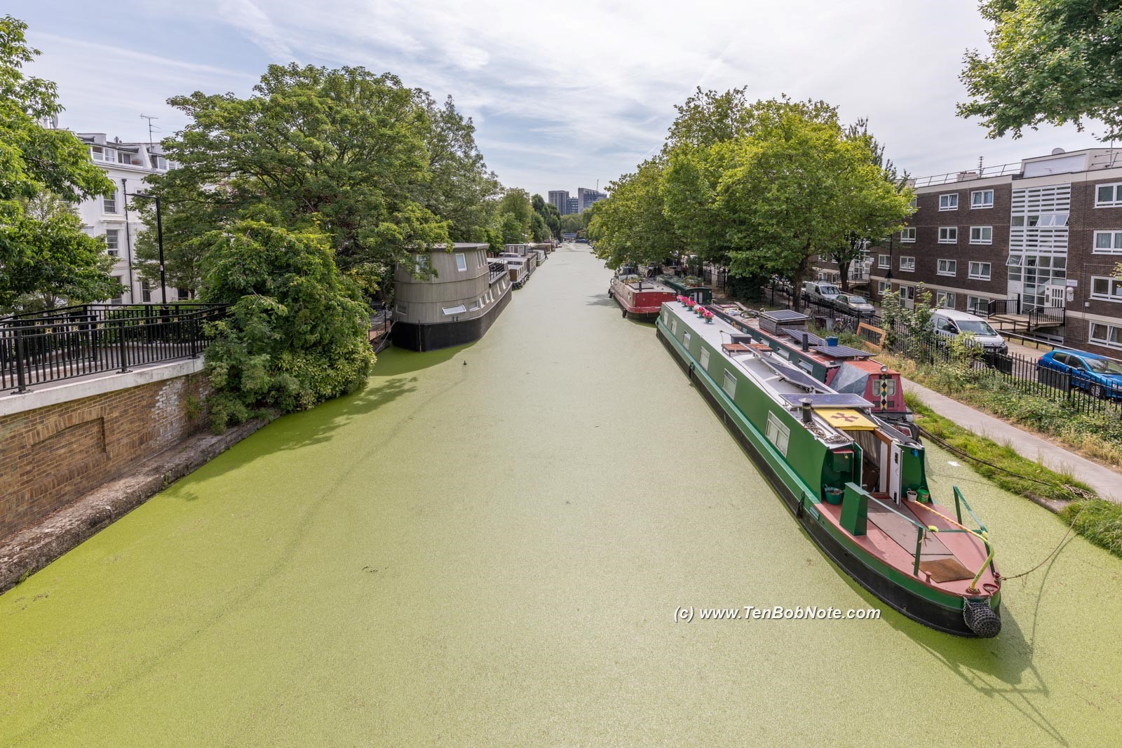 A very green canal at Little Venice  